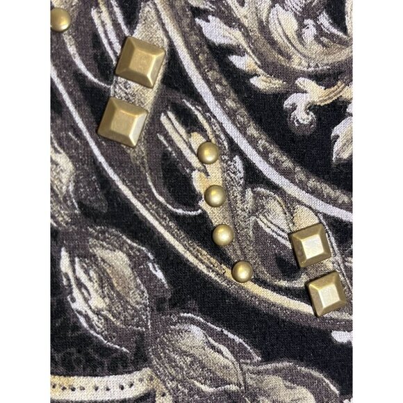 Vintage Cache Top Embellished S Black Regal Classic Preppy Y2K Retro Chic 80s - Picture 4 of 10